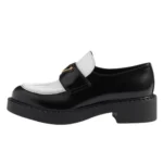 Prada Chocolate Black and white –1D246M Loafers