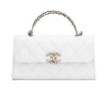 CHANEL 23P KelIy Diamond pattern White - Hand bag